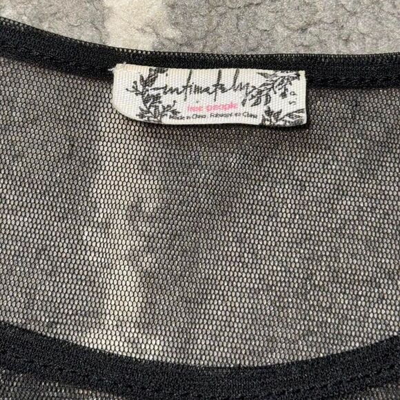 Free People Deep V Mesh Peplum Going Out Top - Picture 5 of 14